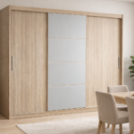 armario modelo kario 220 madera 2 puertas y espejos en el centro