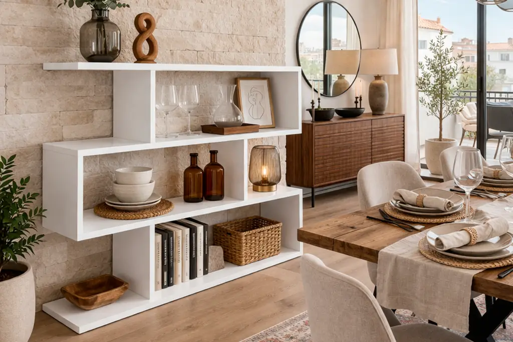 estantería modelo daura salón color blanco comedor larga