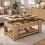 mesa centro modelo lara madera con cosas