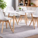 mesa dinamarca y sillas fina color blanco salón