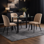 mesa yury silla rory color crema salón oscuro