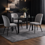 mesa yury silla rory color gris salón oscuro