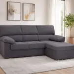 sofá modelo conde color gris salón con cuadros