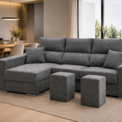 sofá chaiselongue gris cuatro asientos sits pro xl